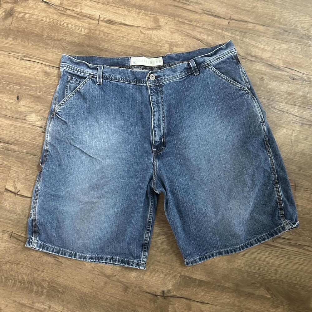 Arizona Jean Co Shorts Mens 42 Blue Denim Carpenter Bermuda Relaxed Fit